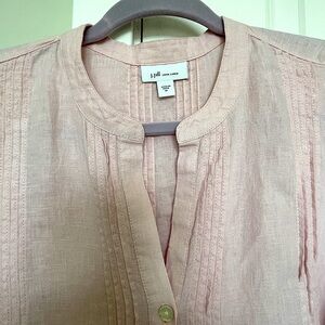 j.jill long sleeve linen shirt. Really pretty light pink color. Like new!